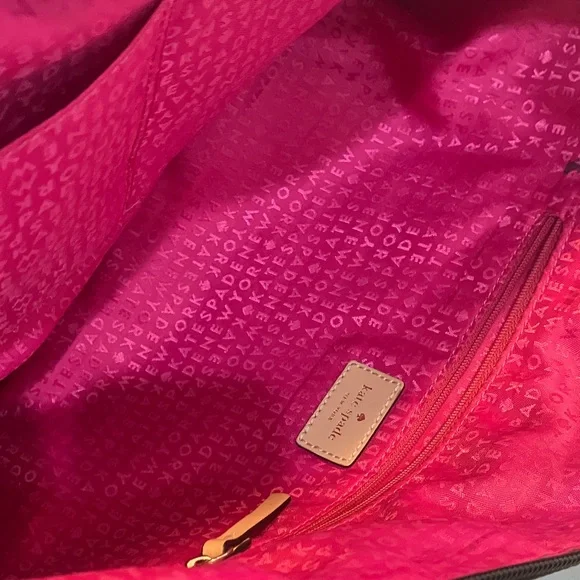 Kate Spade Kennedy Park Sophie Black Nylon Tote with Tan Handles- EUC - Picture 6 of 9